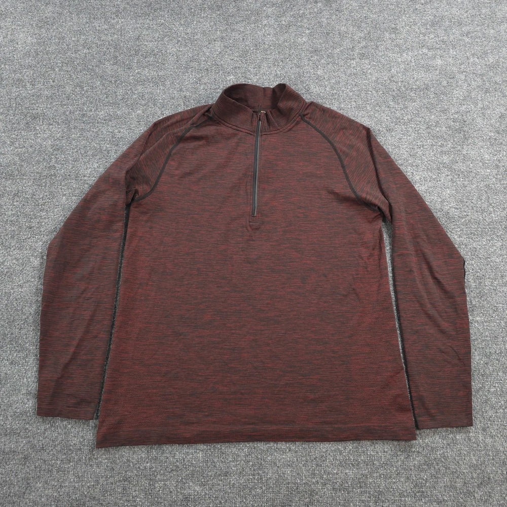 Lululemon Shirt Mens‎ XL Red Metal Vent Tech Half Zip Performance Running Gym
